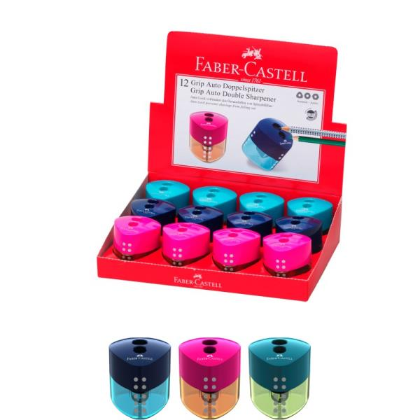 ΞΥΣΤΡΑ FABER CASTELL ΒΑΡΕΛΑΚΙ 2/ΠΛΟ ΤΡΙΓΩΝ.  GRIP (μπλε,ροζ,τυρκουάζ) 183103